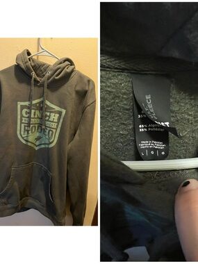 Cinch Men’s Olive Green Pullover Crewneck Hoodie with Shield Logo